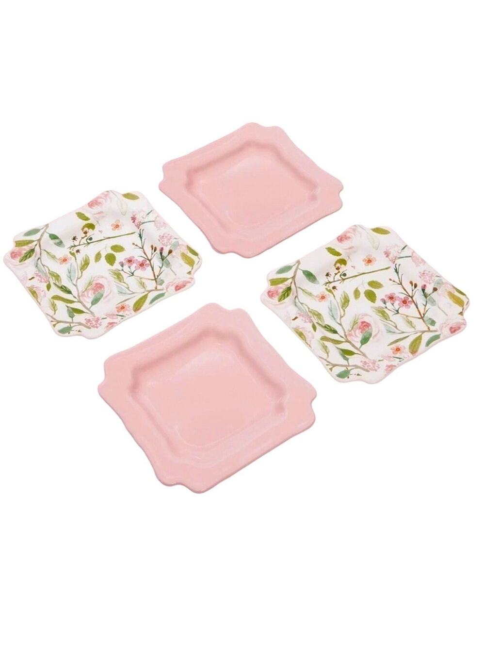 Sweet Laurel Bakery 6” Dessert Plates Set of 4 Pink Floral – New in Box